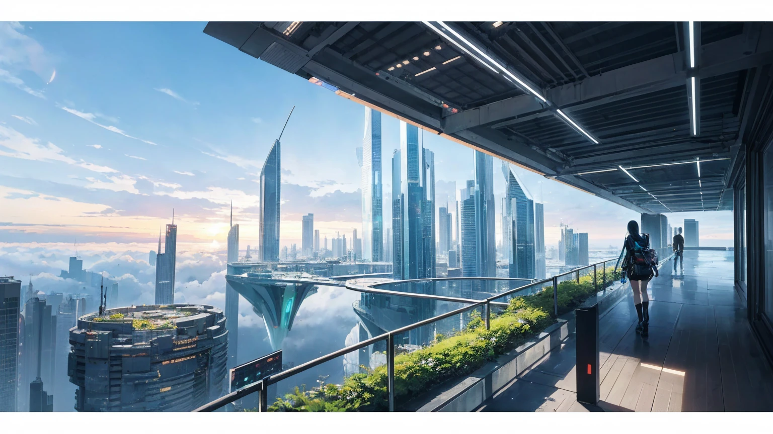 (Best quality,4K,8K,A high resolution,Masterpiece:1.2),Ultra-detailed,(Realistic,Photorealistic,photo-realistic:1.37),Futuristic floating city,Futuristic technology,Huge urban high-tech tablet platform,Airship,Floating in the sky,Futuristic city,Small airships around,High-tech hemispherical platform,Colorful lights,Advanced architecture,modernn architecture,skyscrapper,Access the cloud,Scenic beauty,view over city,Impressive design,Blend seamlessly with nature,energetic and vibrant atmosphere,Futuristic transportation system,Parking is suspended,Transparent path,Lush greenery,Sky gardens,cascading waterfalls,Magnificent skyline,reflections on the water,Sparkling river,Architectural innovation,futuristic skyscrapers,Transparent dome,The shape of the building is unusual,Elevated walkway,Impressive skyline,Glowing lights,Futuristic technology,Minimalist design,Scenic spots,Panoramic view,Cloud Piercing Tower,Vibrant colors,epic sunrise,epic sunset,Dazzling light display,magical ambiance,The future city,Urban Utopia,LuxuryLifestyle,Innovative energy,sustainable development,Smart city technology,Advanced infrastructure,Tranquil atmosphere,Nature and technology live in harmony,Awesome cityscape,Unprecedented urban planning,Architecture connects seamlessly with nature,High-tech metropolis,A cutting-edge engineering marvel,The future of urban living,Visionary architectural concept,Energy-efficient buildings,Harmony with the environment,A city floating above the clouds,Utopian dreams become reality,The possibilities are endless,State-of-the-art transportation network,Green energy integration,Innovative materials,Impressive holographic display,Advanced communication system,Breathtaking aerial view,Quiet and peaceful environment,Modernist aesthetics,Ethereal beauty