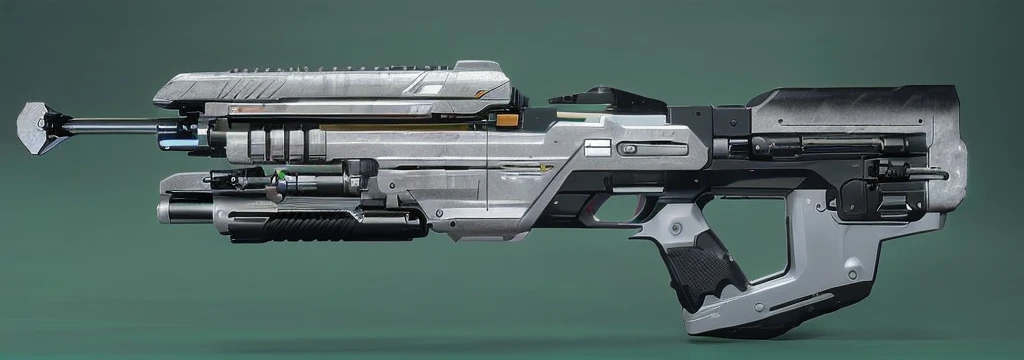 (masterpiece, top quality, best quality, official art, beautiful and aesthetic:1.2),(8k, best quality, no humans,( black background:1.3), gradient, gradient background, weapon, vehicle focus,grey design, Science fiction, gun,bullpup design, 
