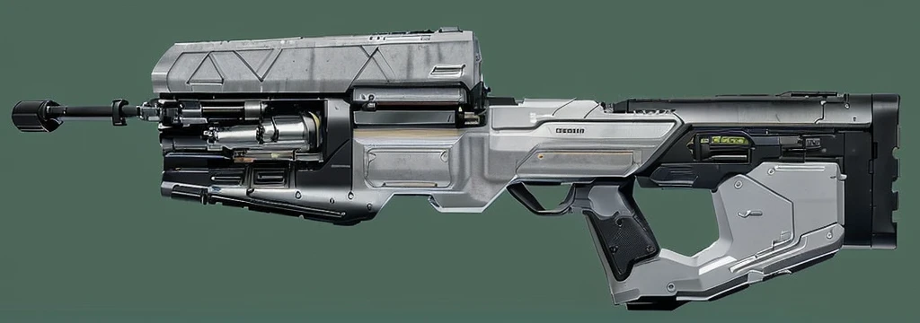 (masterpiece, top quality, best quality, official art, beautiful and aesthetic:1.2),(8k, best quality, no humans,( black background:1.3), gradient, gradient background, weapon, vehicle focus,grey design, Science fiction, gun,bullpup design,