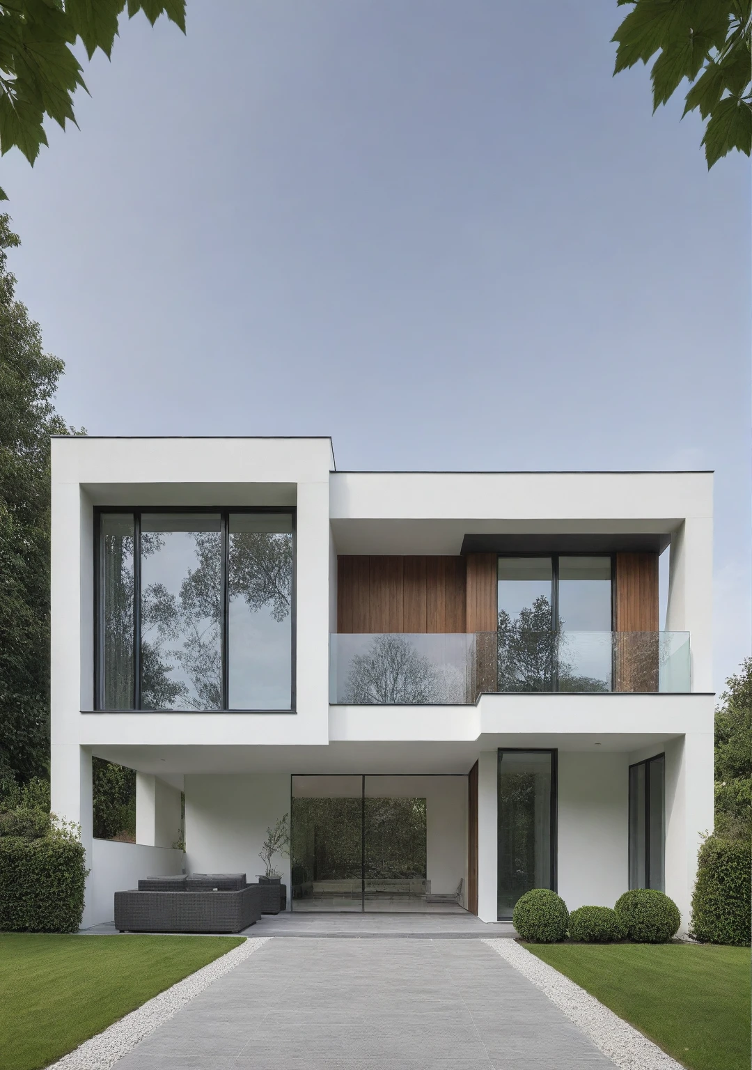 a photo of GDMEXTXL modern house exterior, photograph, photography, perfect, master quality, professional photoshoot, award winning photographer, calming symmetry, symmetrical