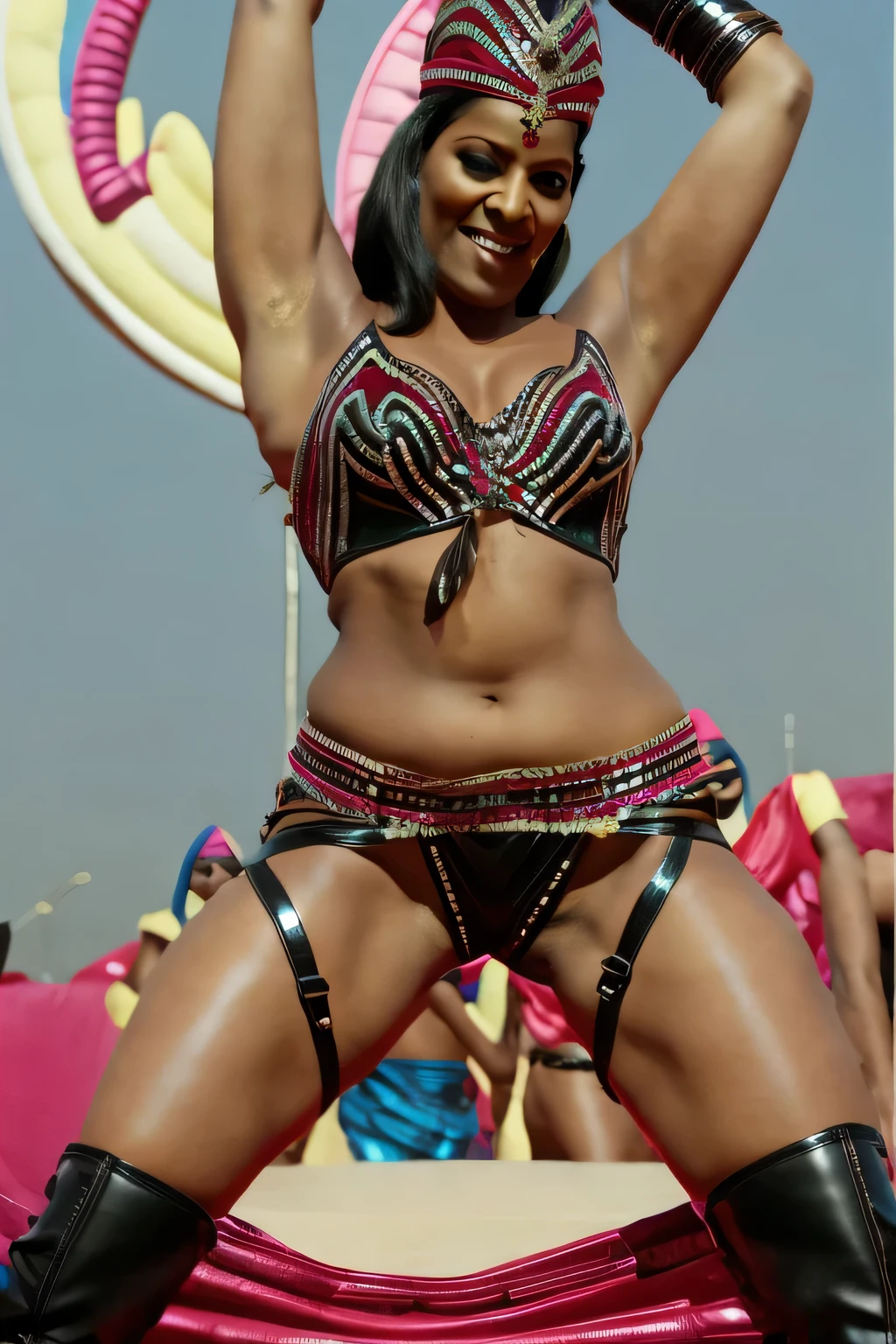 Indian,60 years old,Shiny black leather LATEX loincloth high waist shorts that cut into the vagina in a V shape toward the crotch ,Clothes are tight and constricting,sadist,Lie down with your legs raised and spread apart,bondage,Put the cap on your head,Raise your arms to your head,real,high resolution,sexy,Shine a light on the crotch,Position with crotch facing forward,Pornstar,Idol,Wearing stiletto boots,Abdominal distension,garter belt,Police uniform