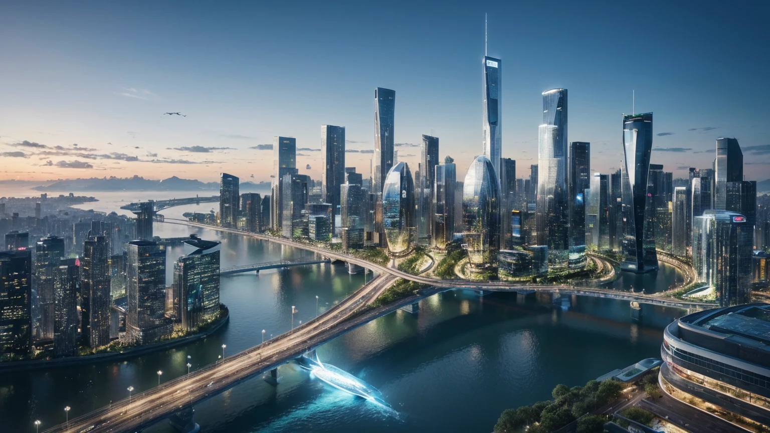 (Best quality,4K,8K,A high resolution,Masterpiece:1.2),Ultra-detailed,(Realistic,Photorealistic,photo-realistic:1.37),Futuristic floating city,Futuristic technology,Huge urban high-tech tablet platform,Airship,Floating in the sky,Futuristic city,Small airships around,High-tech hemispherical platform,Colorful lights,Advanced architecture,modernn architecture,skyscrapper,Access the cloud,Scenic beauty,view over city,Impressive design,Blend seamlessly with nature,energetic and vibrant atmosphere,Futuristic transportation system,Parking is suspended,Transparent path,Lush greenery,Sky gardens,cascading waterfalls,Magnificent skyline,reflections on the water,Sparkling river,Architectural innovation,futuristic skyscrapers,Transparent dome,The shape of the building is unusual,Elevated walkway,Impressive skyline,Glowing lights,Futuristic technology,Minimalist design,Scenic spots,Panoramic view,Cloud Piercing Tower,Vibrant colors,epic sunrise,epic sunset,Dazzling light display,magical ambiance,The future city,Urban Utopia,LuxuryLifestyle,Innovative energy,sustainable development,Smart city technology,Advanced infrastructure,Tranquil atmosphere,Nature and technology live in harmony,Awesome cityscape,Unprecedented urban planning,Architecture connects seamlessly with nature,High-tech metropolis,A cutting-edge engineering marvel,The future of urban living,Visionary architectural concept,Energy-efficient buildings,Harmony with the environment,A city floating above the clouds,Utopian dreams become reality,The possibilities are endless,State-of-the-art transportation network,Green energy integration,Innovative materials,Impressive holographic display,Advanced communication system,Breathtaking aerial view,Quiet and peaceful environment,Modernist aesthetics,Ethereal beauty