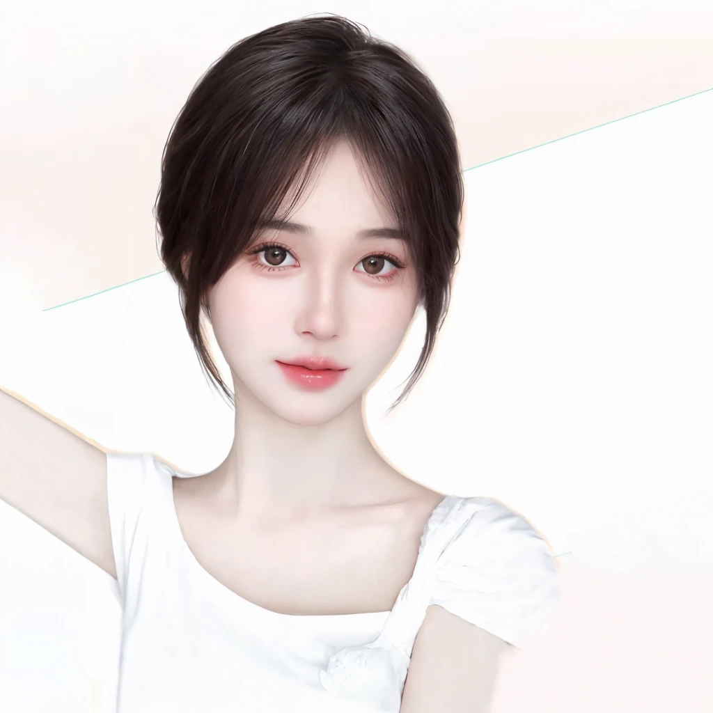  Beautiful girl with bangs，