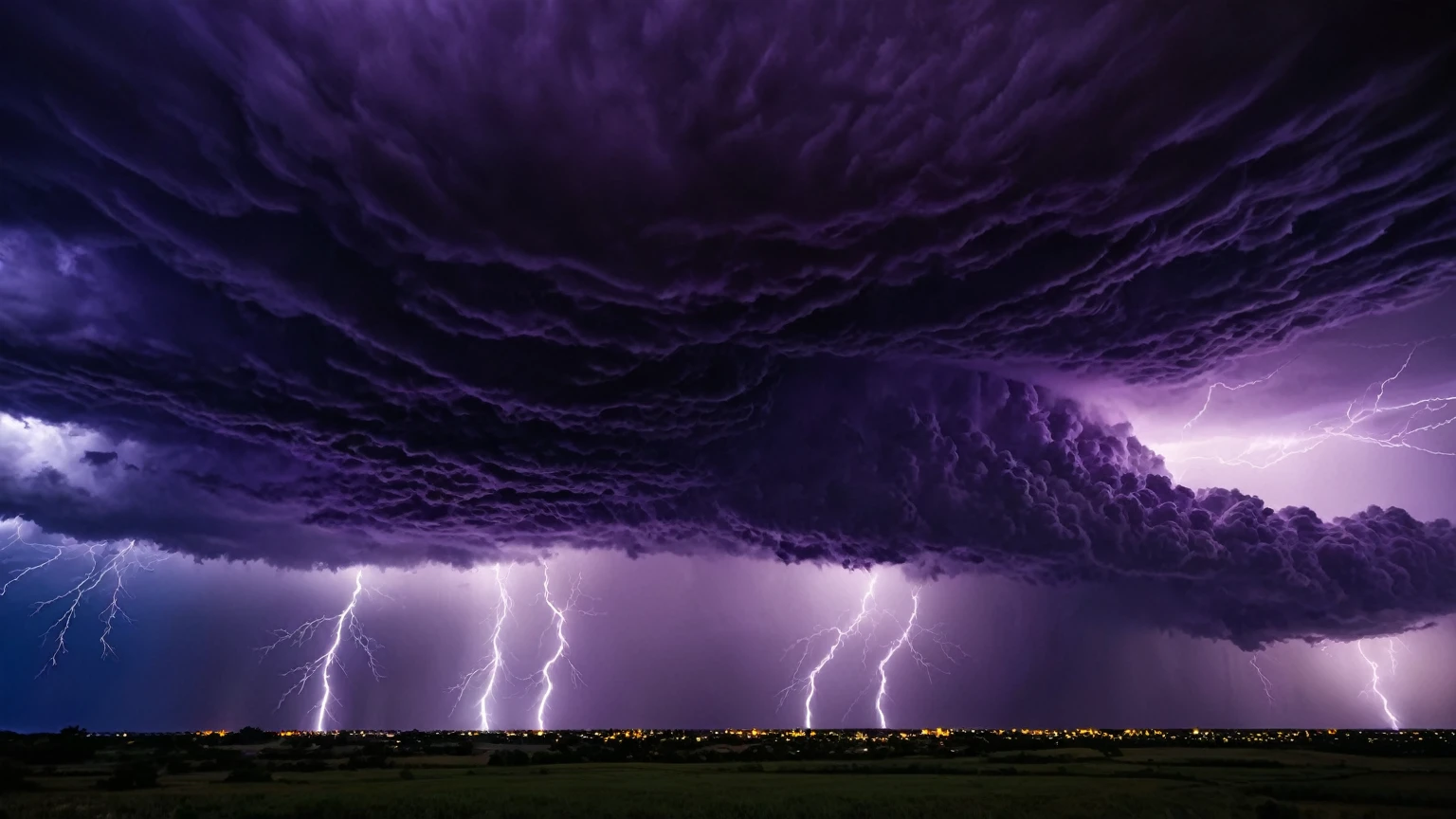 darkest atmosphere, dark purple & black storm clouds during the night, darkness, lightning, background