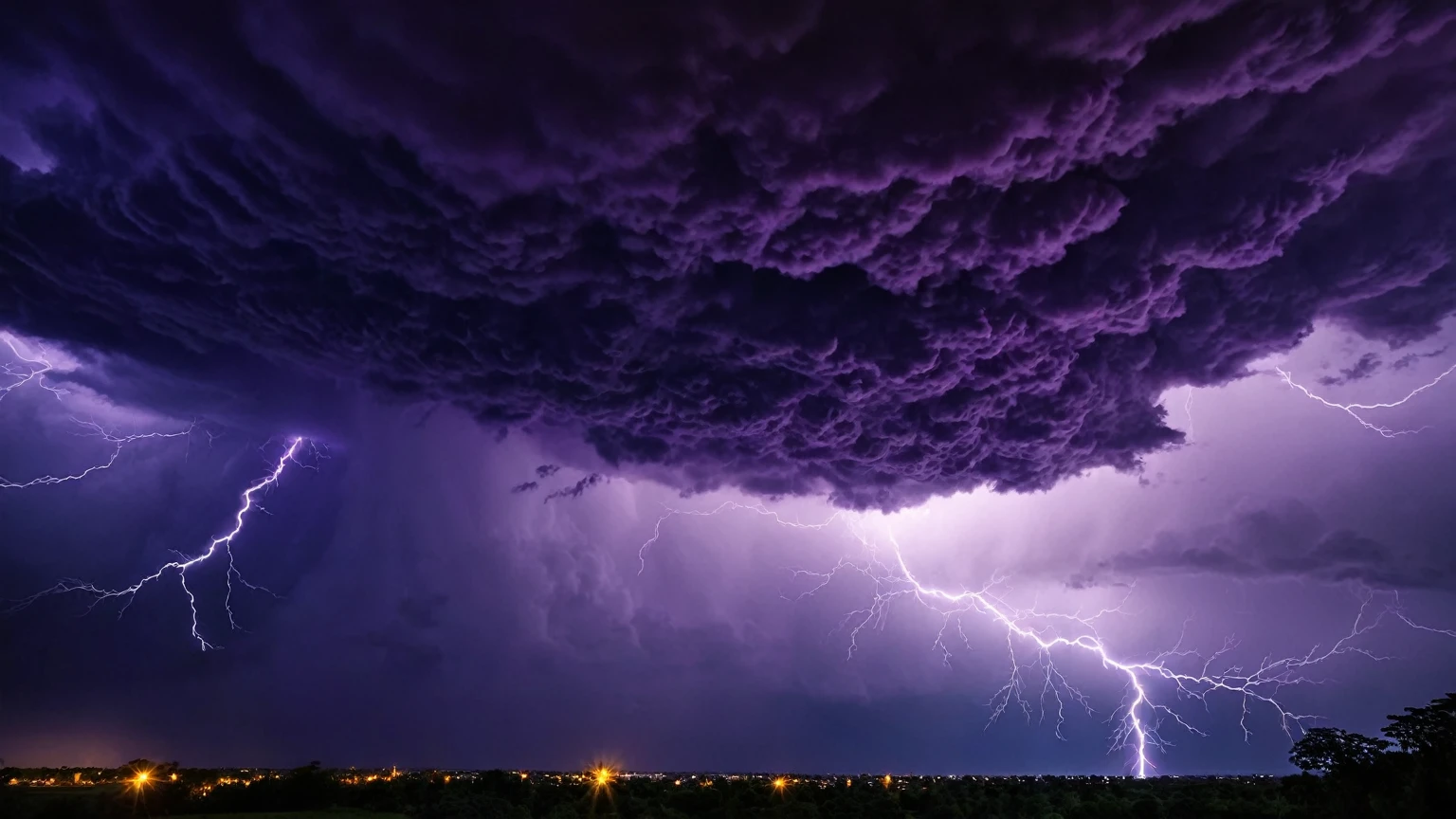 darkest atmosphere, dark purple & black storm clouds during the night, darkness, lightning, background
