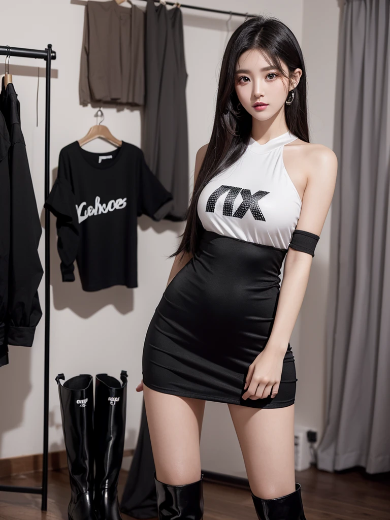 1womanl, (Super beautiful), (ultra beautiful faces), (motor cycle:1.1)、gals, makeup, (lip stick:1.1), (eye line:1.2), mascara, eyeshadows, glamor, (Blond hair and brown hair:1.3), Wavy Hair, asymmetrical bangs, (Grid girl costume with sponsor logo:1.5), (a miniskirt:1.2)、(Showing white panties:1.2)、(with spreading legs:1.2)、(At SFW)