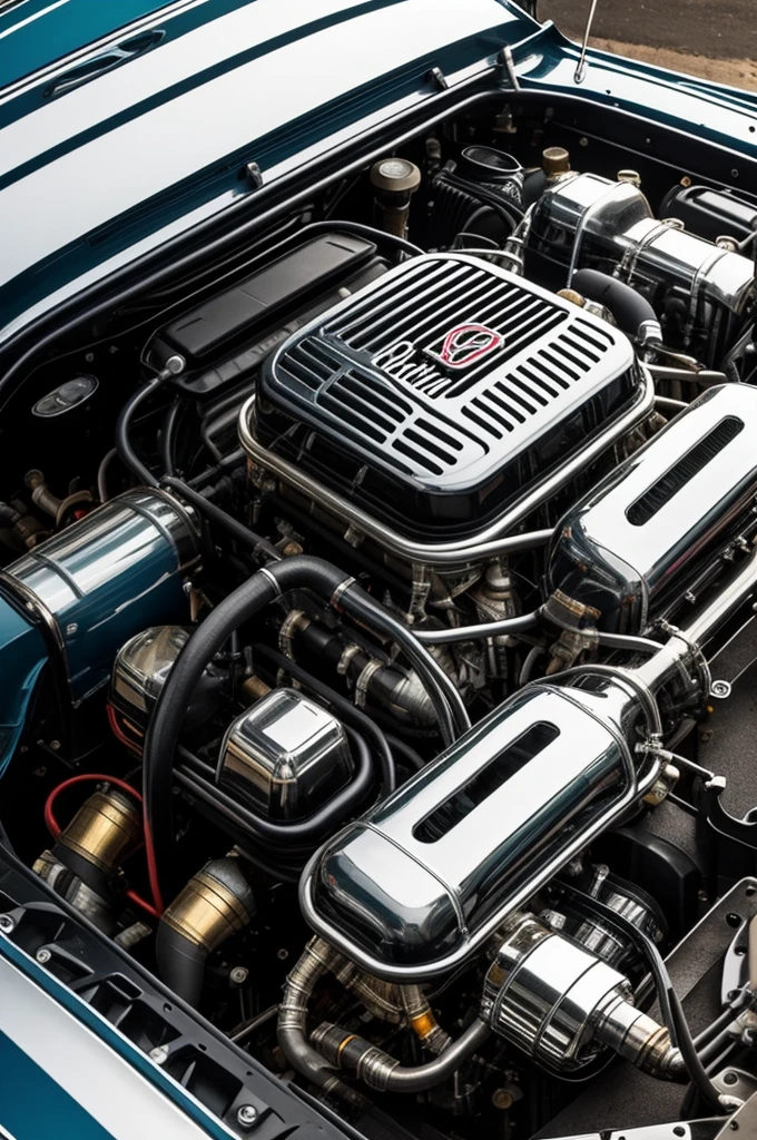 V8 small block, runninf with brutal exhaust
