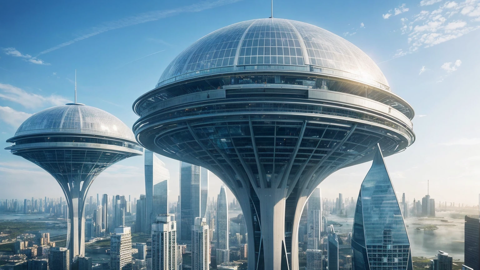 (Best quality,4K,8K,A high resolution,Masterpiece:1.2),Ultra-detailed,(Realistic,Photorealistic,photo-realistic:1.37),Futuristic floating city,Futuristic technology,Huge urban high-tech tablet platform,Airship,Floating in the sky,Futuristic city,Small airships around,High-tech hemispherical platform,Colorful lights,Advanced architecture,modernn architecture,skyscrapper,Access the cloud,Scenic beauty,view over city,Impressive design,Blend seamlessly with nature,energetic and vibrant atmosphere,Futuristic transportation system,Parking is suspended,Transparent path,Lush greenery,Sky gardens,cascading waterfalls,Magnificent skyline,reflections on the water,Sparkling river,Architectural innovation,futuristic skyscrapers,Transparent dome,The shape of the building is unusual,Elevated walkway,Impressive skyline,Glowing lights,Futuristic technology,Minimalist design,Scenic spots,Panoramic view,Cloud Piercing Tower,Vibrant colors,epic sunrise,epic sunset,Dazzling light display,magical ambiance,The future city,Urban Utopia,LuxuryLifestyle,Innovative energy,sustainable development,Smart city technology,Advanced infrastructure,Tranquil atmosphere,Nature and technology live in harmony,Awesome cityscape,Unprecedented urban planning,Architecture connects seamlessly with nature,High-tech metropolis,A cutting-edge engineering marvel,The future of urban living,Visionary architectural concept,Energy-efficient buildings,Harmony with the environment,A city floating above the clouds,Utopian dreams become reality,The possibilities are endless,State-of-the-art transportation network,Green energy integration,Innovative materials,Impressive holographic display,Advanced communication system,Breathtaking aerial view,Quiet and peaceful environment,Modernist aesthetics,Ethereal beauty