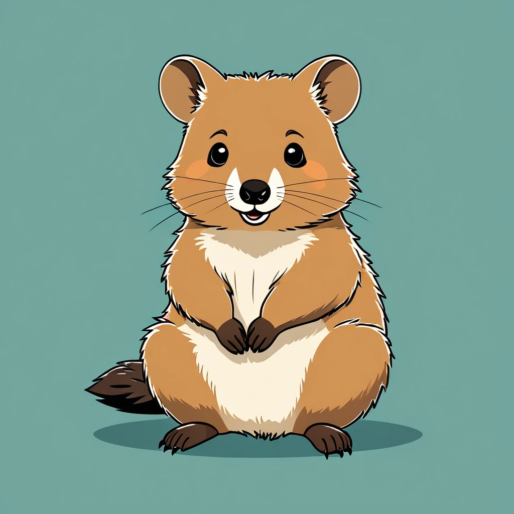 cute quokka, illustration, vector graphics, strong contours
