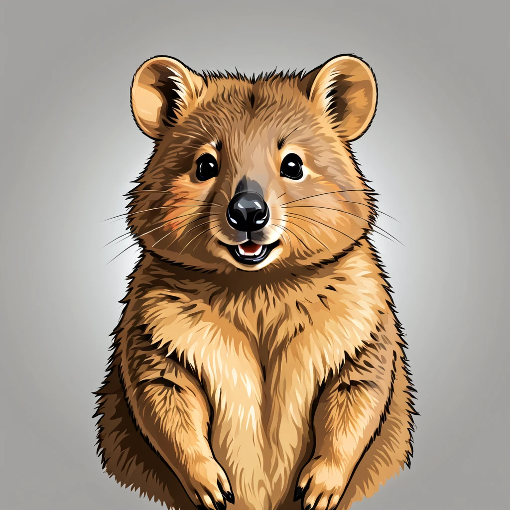 cute quokka, illustration, vector graphics, strong contours