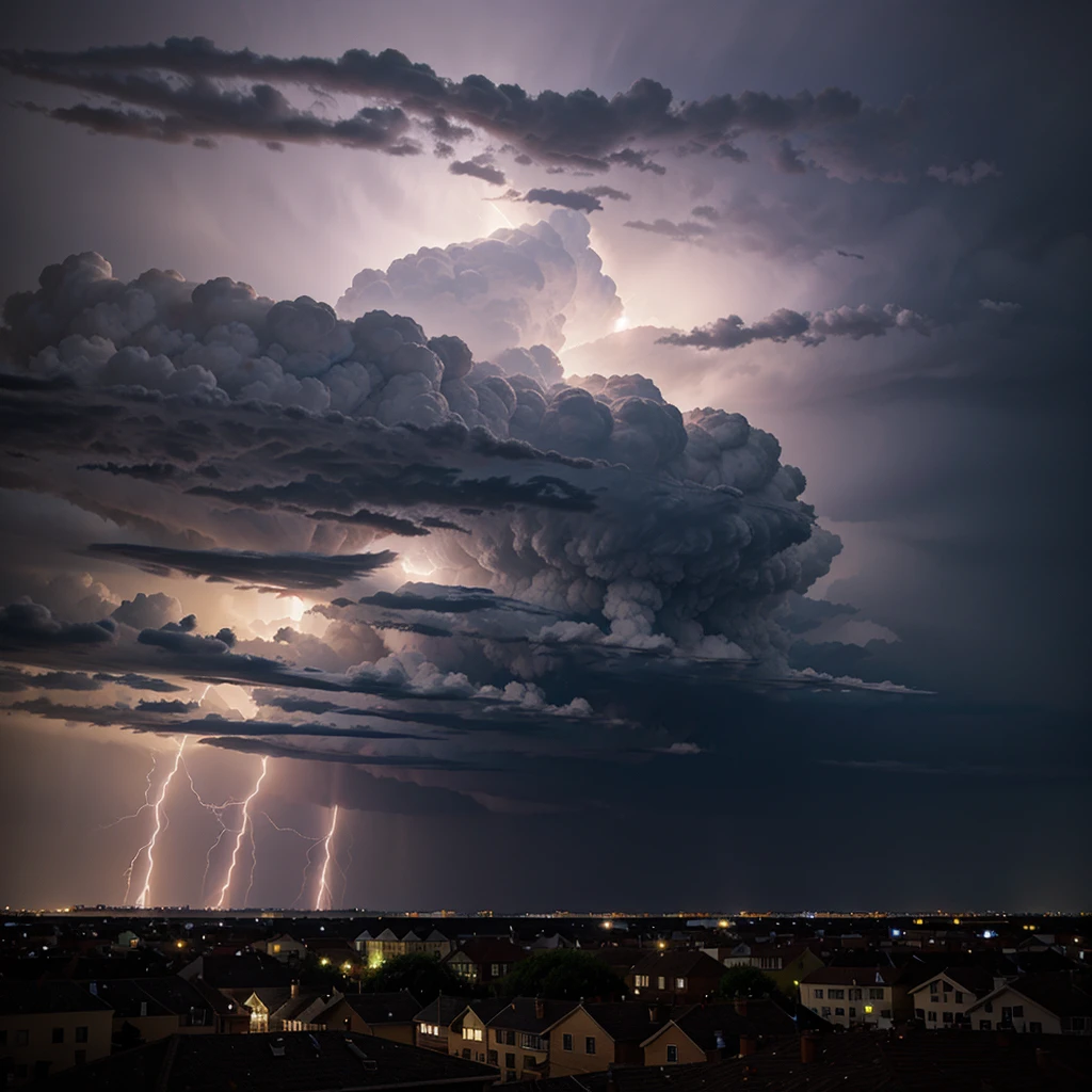 Draw the sky with a thunderstorm