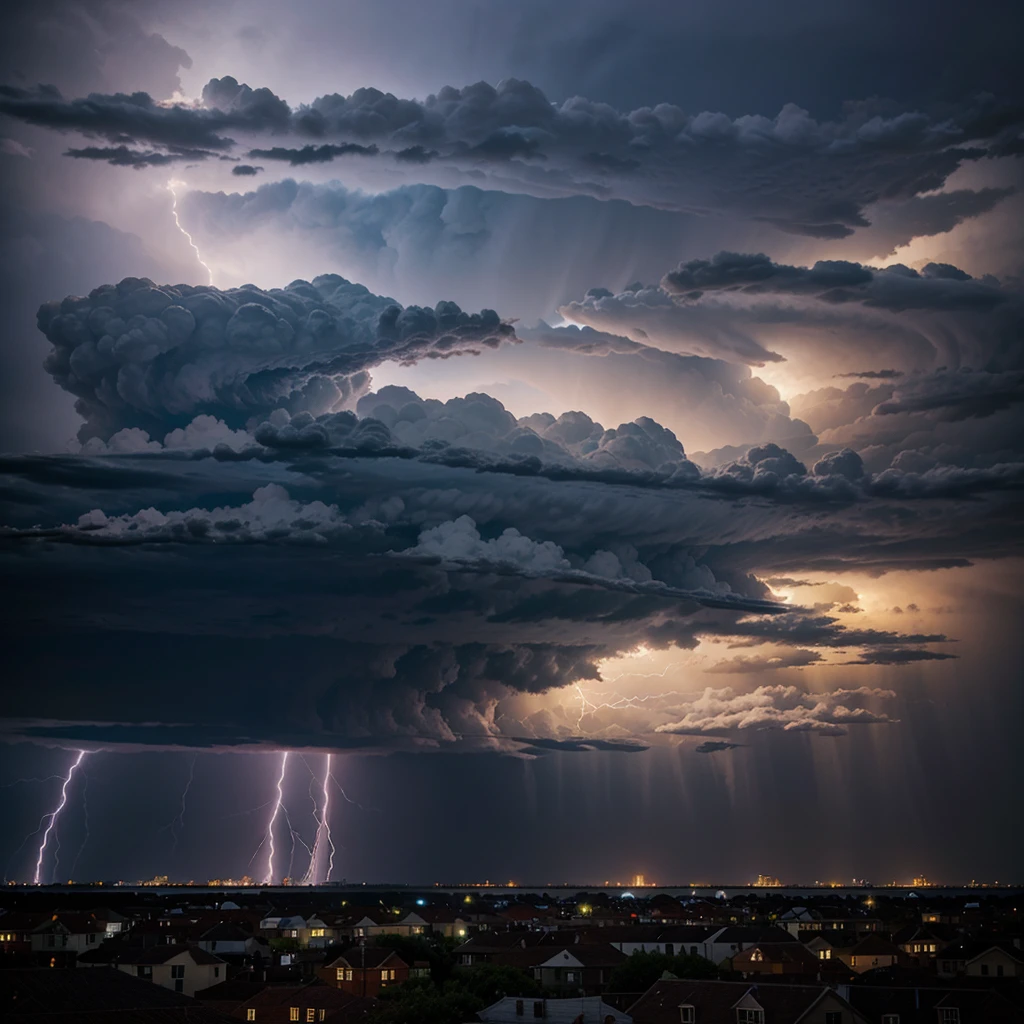Draw the sky with a thunderstorm