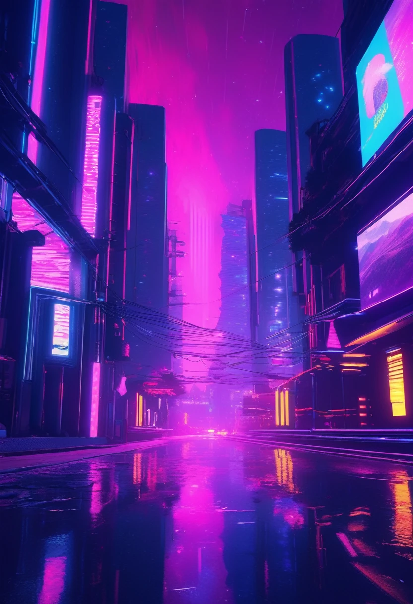 retrowave. citys, car, Roadside, purple neon lights, floor, moutain, (work of art,detailded,alta refloorução),(best qualityer,4K,8K,alta refloorução,work of art:1.2),ultra-detailded,(realisitic,photorealisitic,photo-realisitic:1.37),vaporwave aesthetic,purple-pink color palette,glitch effects,neon lights,misty atmosphere,surreal scenery,retro vibe,nostalgic feeling,Inspired by the 80s,horizonte da citys,soft aesthetic,calm and dreamy,lo-fi vibes,Retro Arcade Machines,elegant architecture,pôr do floor dourado,reflective surfaces,shining stars,lush vegetation,Roman statues,swirly vibrant colors,slow motion cinematography,old TV screens,Starry sky,luzes vibrantes da citys,vela romântica ao pôr do floor,serene ocean waves,soft pastel tones,modern cyberpunk elements,subtle holographic details,old school technology,80s fashion,fitas cassete,animated glitch art,ethereal music background, urban exploration,cosmic energy,levitating objects,background vaporwave music,VR compatible experience, There's a store with neon lights and neon lights, Cyberpunk scenario, Estilo Cyberpunk hiperrealisitic, cyberpunk atmosphere, cyberpunk atmosphere, concept art style, Future cyberpunk scenario, Bee style, Cyberpunk 2 0 7 7 style, sci-fi ambiance, cyberpunk market, science fiction aesthetic, sci-fi ambiance, cyberpunk garage in Jupiter, cyberpunk interior, (a busy arcade,High-quality artwork detailing each game and the players' faces),ultra-detailed lighting brings neon glow to life in the dark,bright colors contrasting with the dark,viewed from a ceiling angle adding a sense of dynamism,The background depicts a cityscape at night,adding a modern touch.