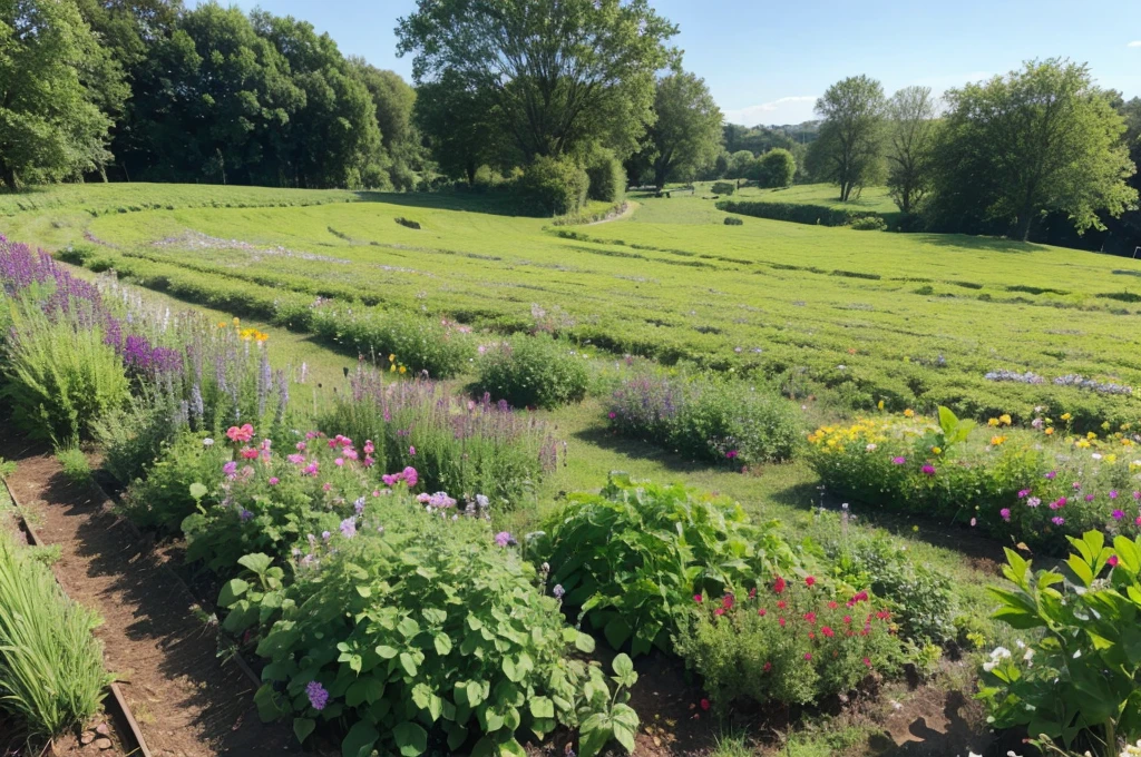 Herbs growing in the field