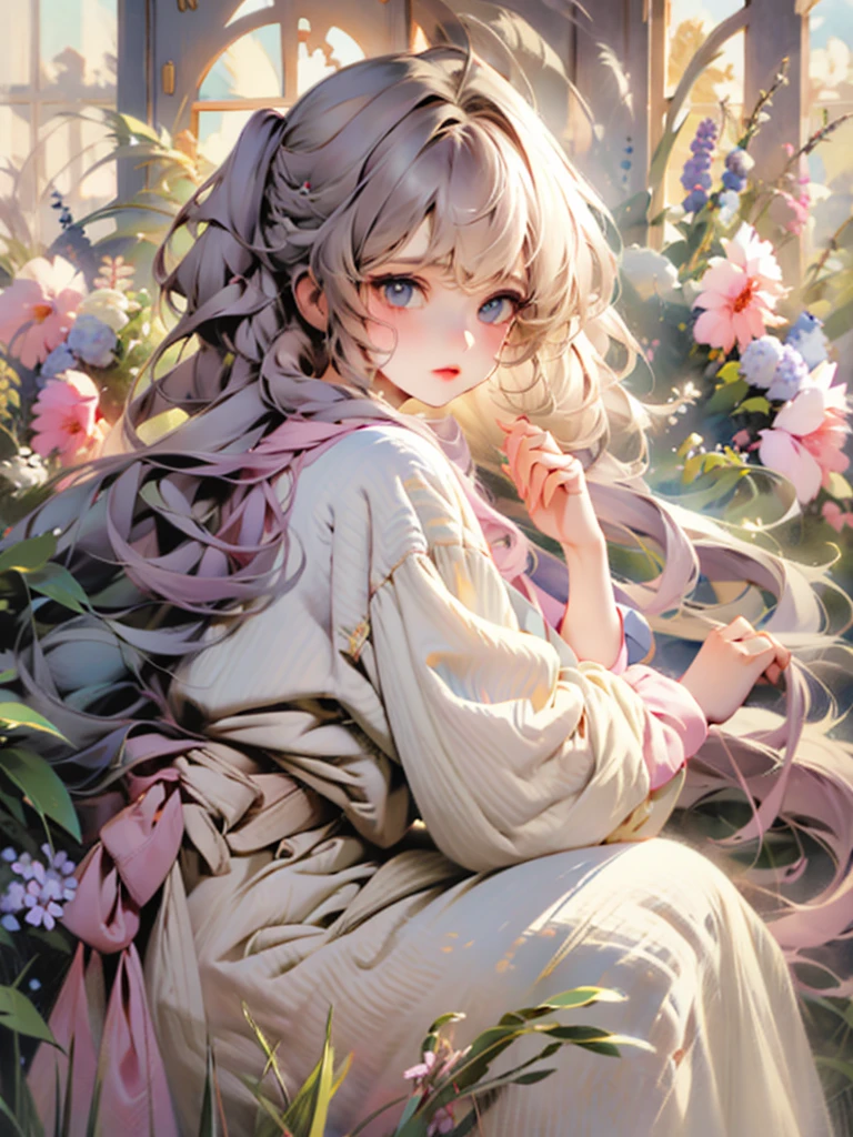 delicate Big eyes I have long hair Cute girl Pastel color clothes