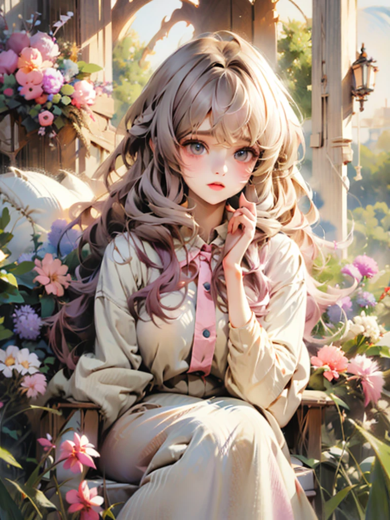 delicate Big eyes I have long hair Cute girl Pastel color clothes