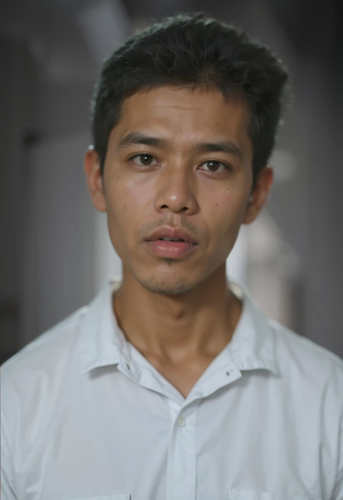 a realistis indonesian man age 15 years wear a white shirt,ultra hd 8k