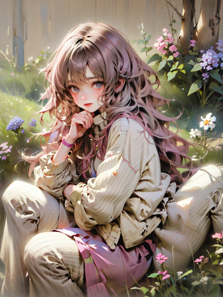 delicate Big eyes I have long hair Cute girl Pastel color clothes