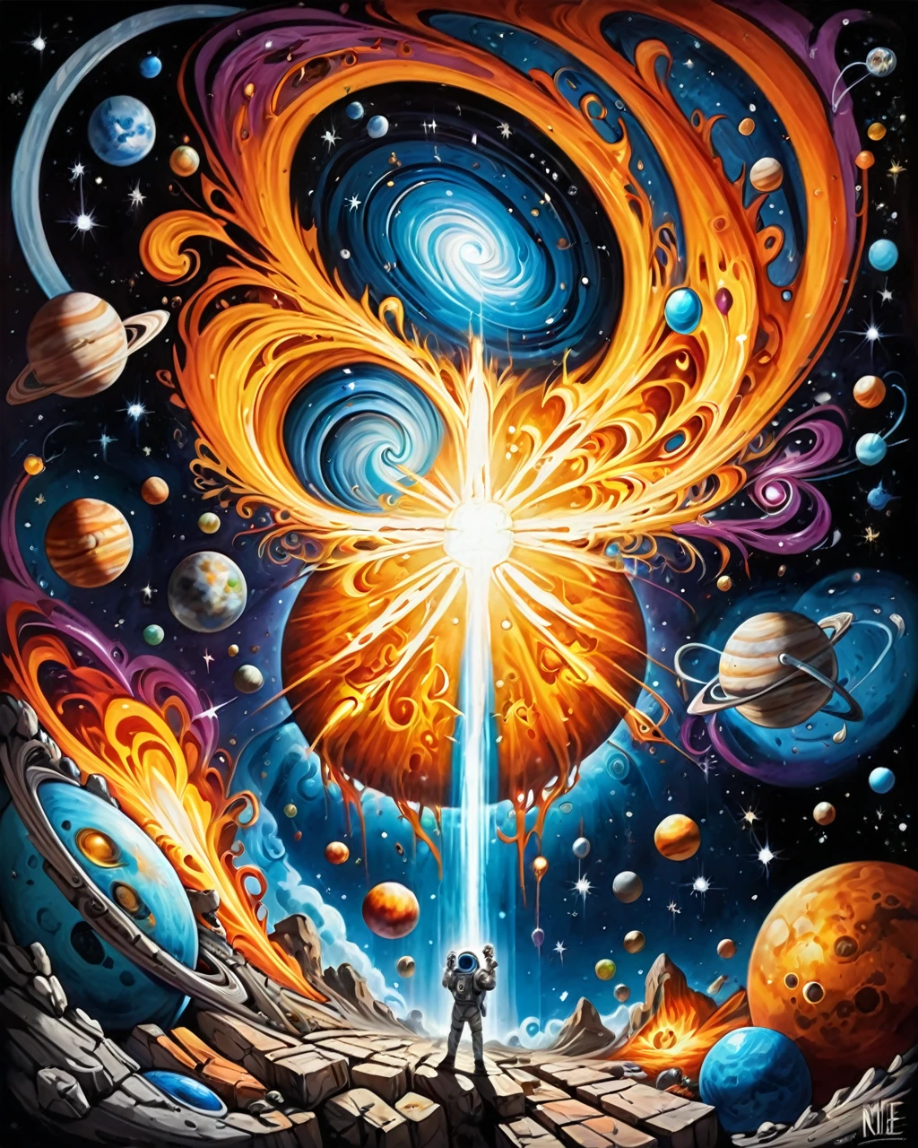 Uptight Outer space from inside of a Niue, art