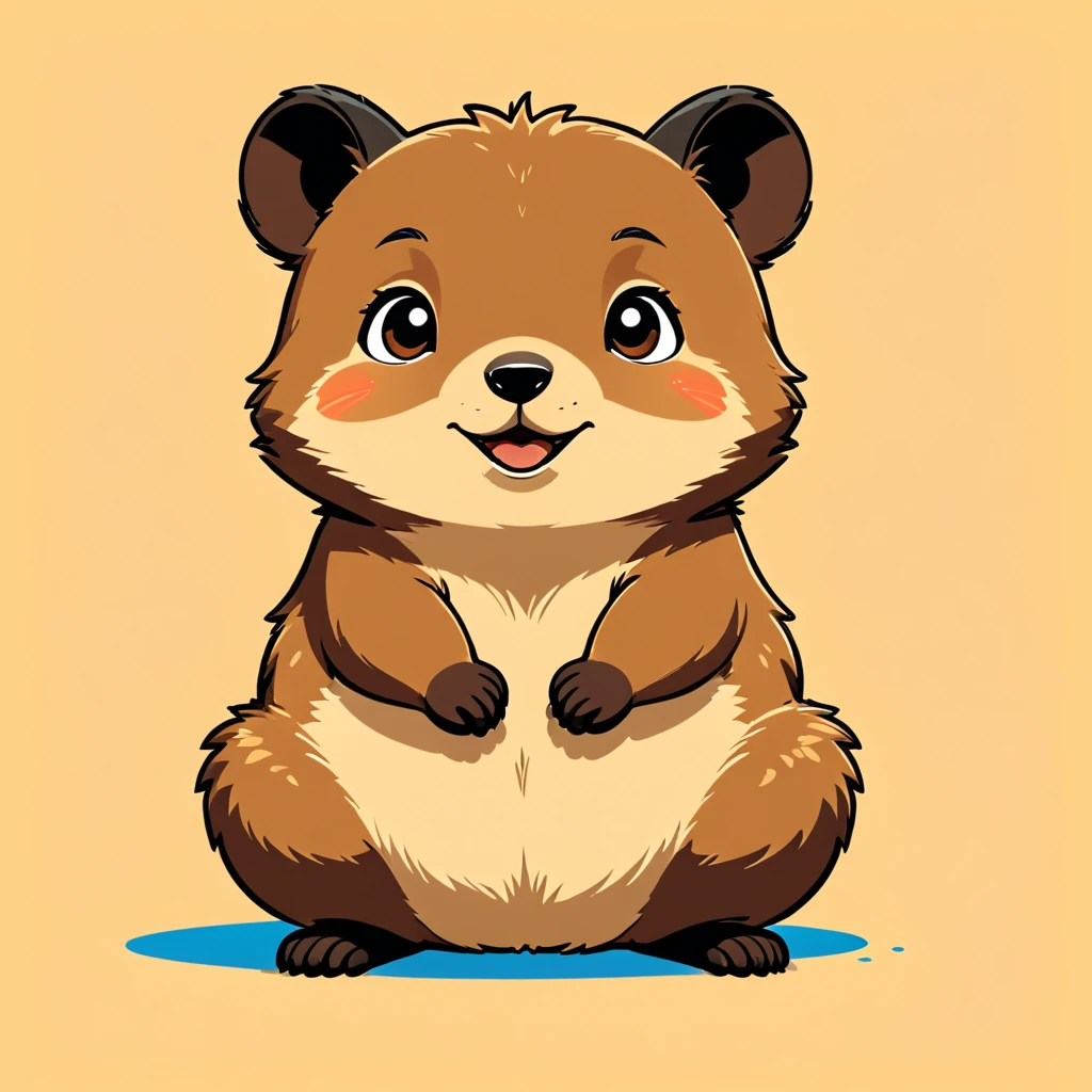 cute quokka, illustration, vector graphics, strong contours