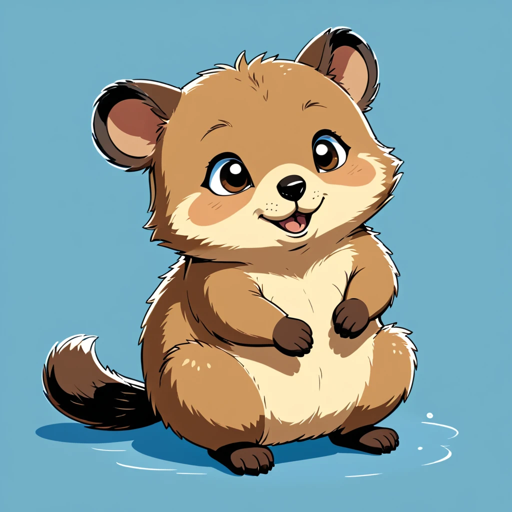 cute quokka, illustration, vector graphics, strong contours