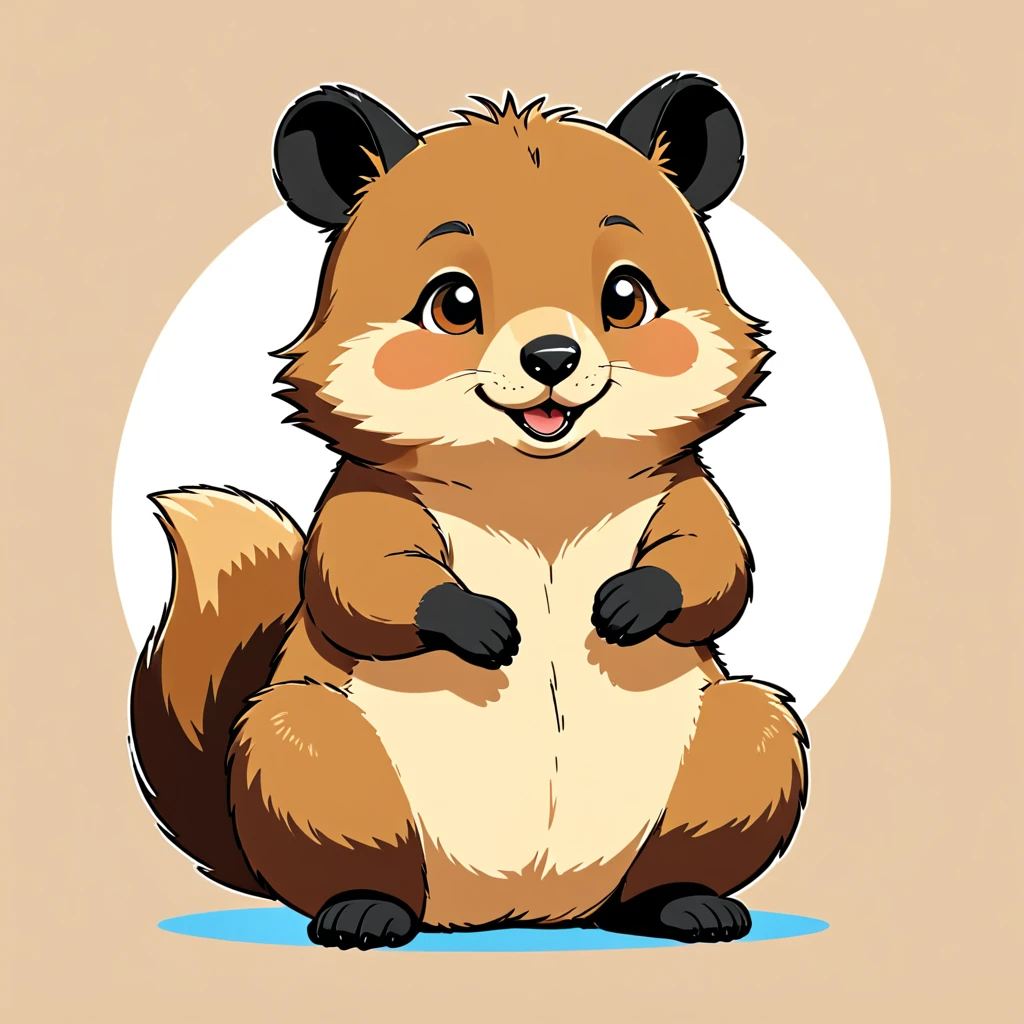 cute quokka, illustration, vector graphics, strong contours