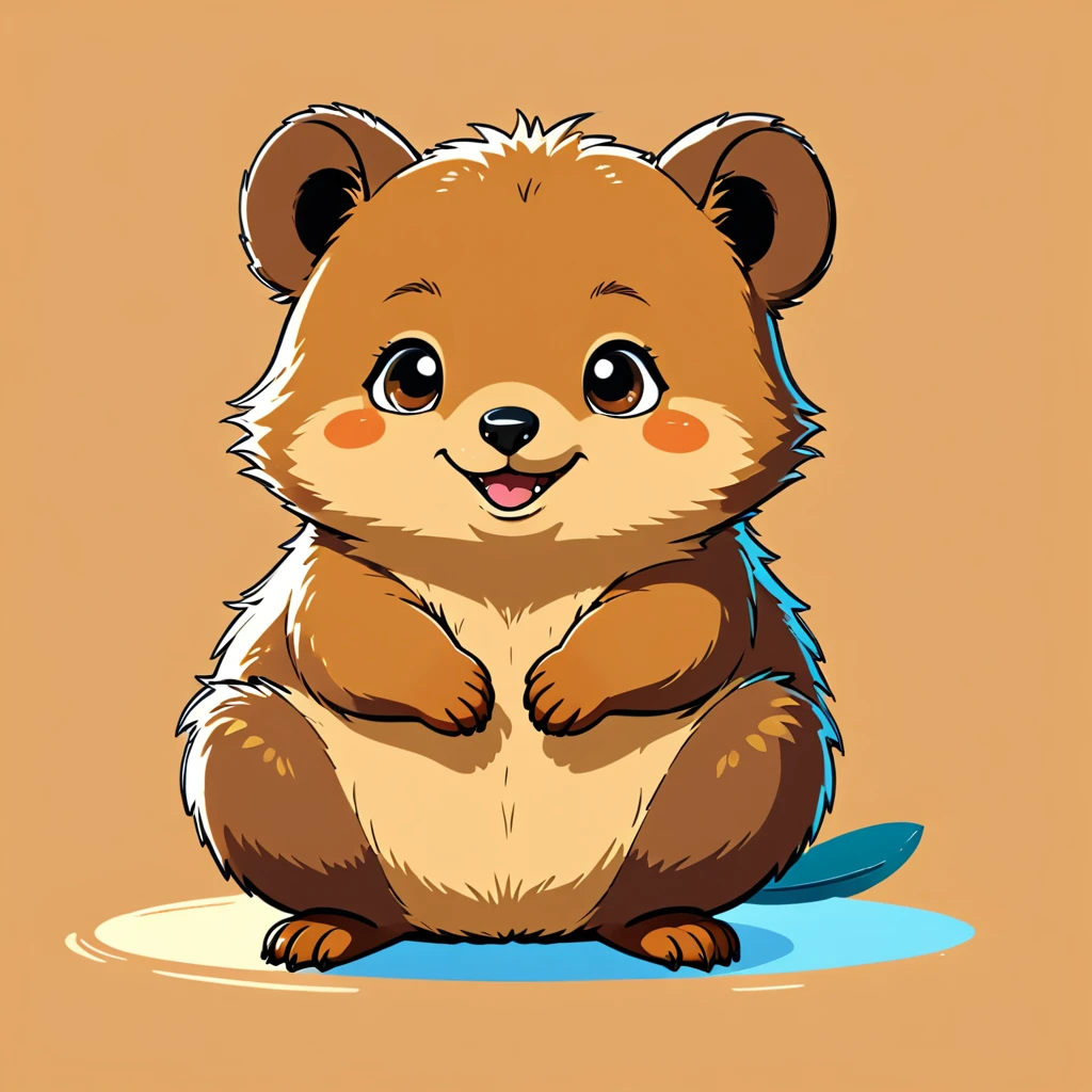 cute quokka, illustration, vector graphics, strong contours