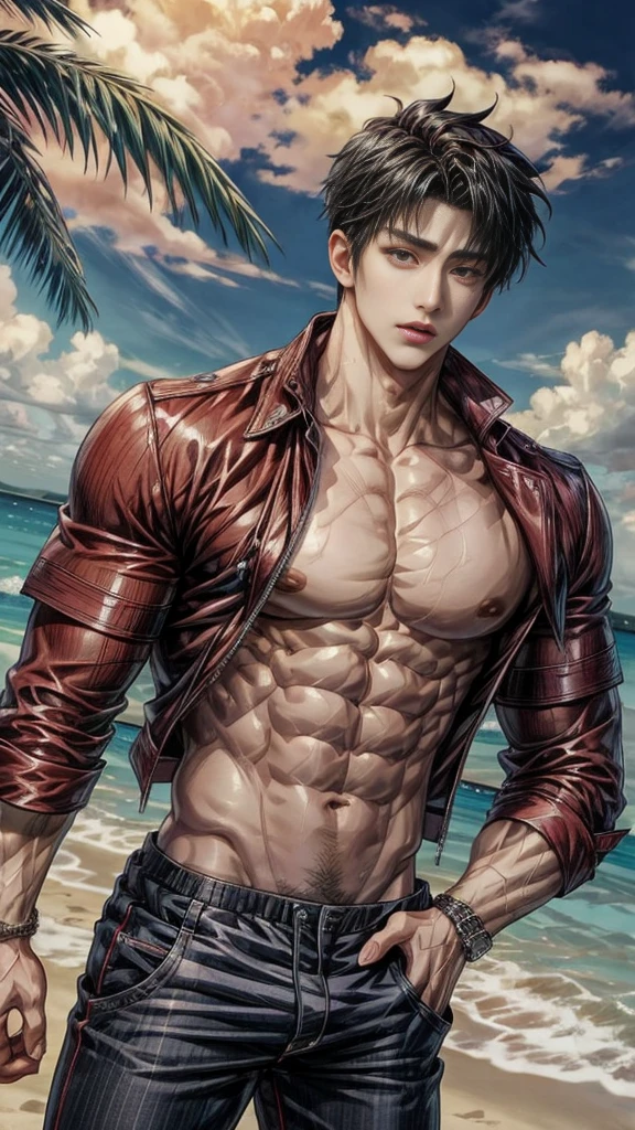 Anime guys shirtless
6 pack abs and big chest