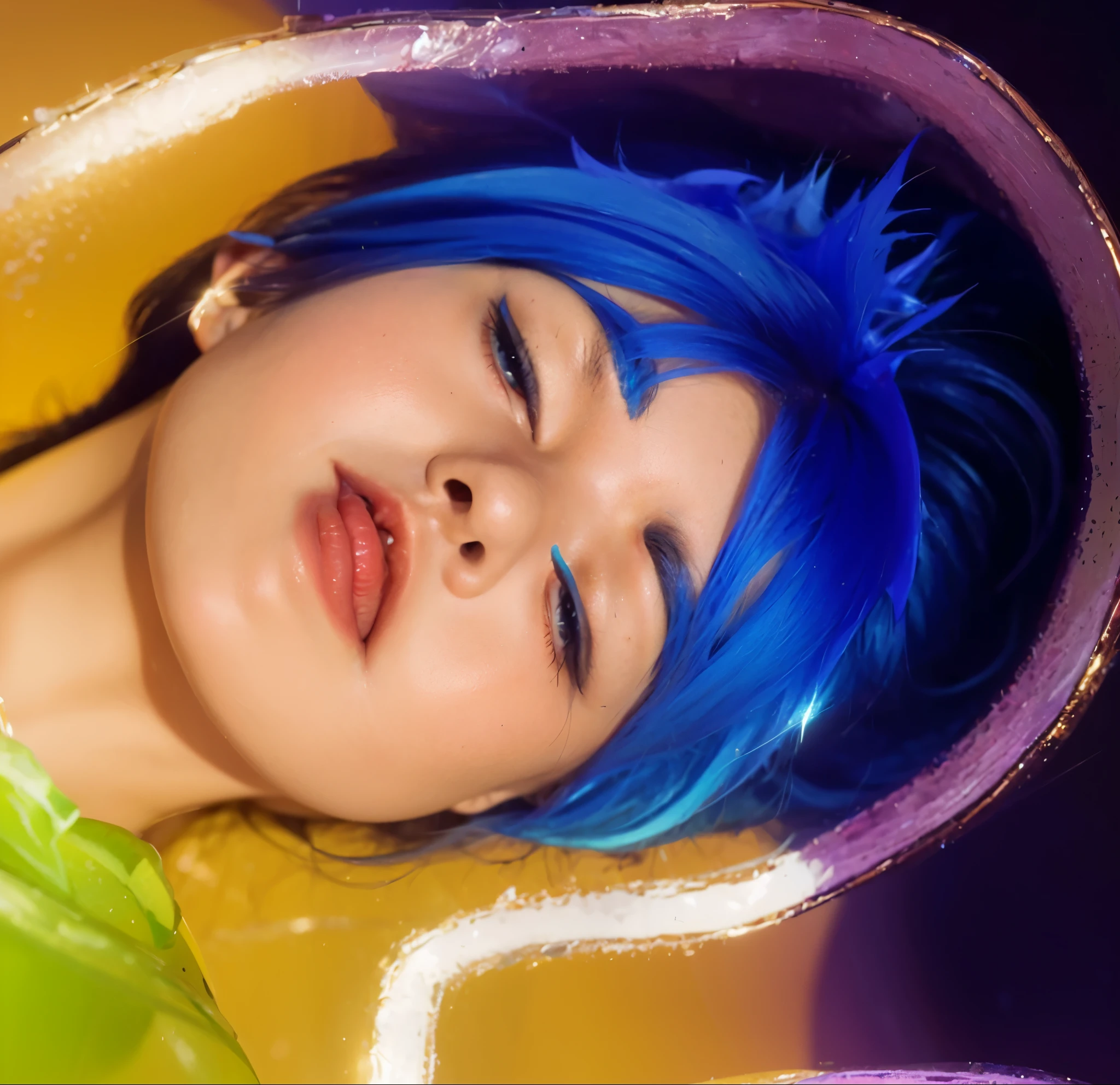 girl with short blue hair. blue short hair lies on the floor frame above from above on a white background This image features a vividly rendered scene with a broken magical glass orb, lying scattered on a purple floor. The orb, shattered into several pieces, emits a radiant green glow, highlighting the intricate details and geometric patterns within its core. girl with short bThe glowing green light casts vivid reflections and shadows on thegirl with short blue hair. blue short hair lies on the floor blue hair. girl wblue short hair lies on the floorise color with fragments lying nearby frame above from above on a white background ethereal and mysterious ambiance to the scene. The backdrop of the purple floor intensifies the contrast of the bright green shards, making the scene visually striking. The overall composition suggests a moment of dramatic transformation or destruction of a powerful, enchanted object. glossy texture, smooth broken glass magic ball of turquoise color with fragments lying nearby frame above from above on a white background 3d model, multiple light sources, rim light, sharp post broken glass magic ball of turquoise color with fragments lying nearby frame above from above on a white background effects render, (glossy plastic texture with multiple big light probe refractions), perfect cgi, smooth silhouette, high intensity refraction, (super glossy plastic material), most beautiful vfx, , realistic, 4k, high resolution, rim light, smooth 3d model, multiple light sources, rim light, sharp post effects render,, realistic, 4k, high resolution, rim light detailed digital art, reflective, best quality, 4k, masterpiece:1.2, ultra-detailed, realistic, vivid colors, The image of the highest quality, ensuring every detail showcased perfectly. It in 4k resolution, allowing viewers to immerse themselves in the richness of the colors and intricate details. The realistic rendering. under the spotlight, reflecting, high-resolution image, realistic rendering