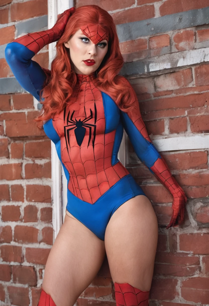 uniformsbodypaint,spiderman , looking at viewer, solo, large breasts, pouting lips, white background, nipples,
shot on a RED digital cinematic camera, Sigma 85mm f/1.4, pores, highly detailed skin, cellulite, goosebumps, highly detailed hair, fine fabric thread detail, full body framing, shot by Weegee,
