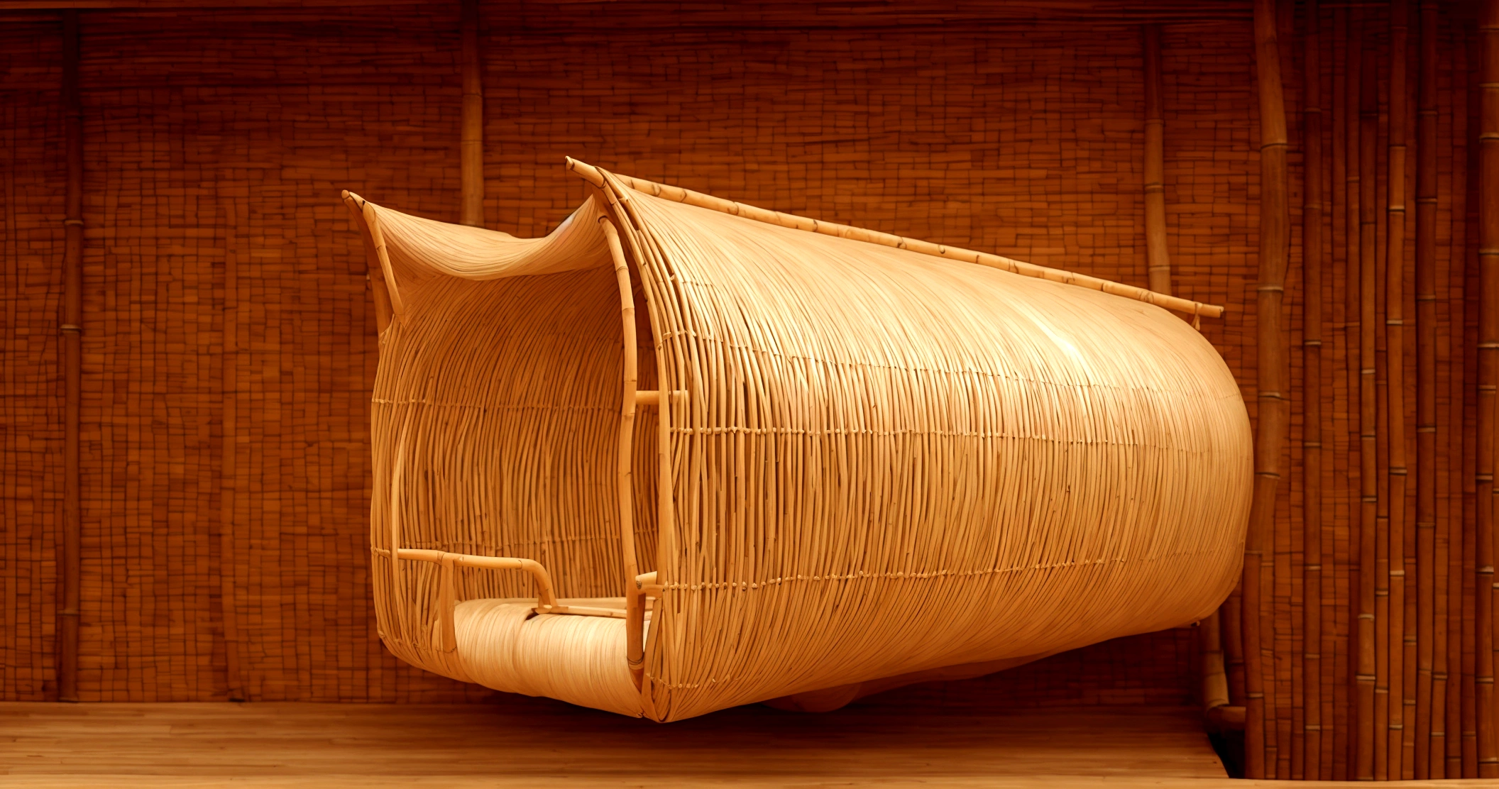 style = bamboo architecture, natural materials, organic forms, sustainable design, airy structures, intricate patterns, traditional craftsmanship, innovative construction, serene, harmonious, eco-friendly architecture, hyper-realistic, ultra high quality, bamboo architecture, natural materials, organic forms, sustainable design, airy structures, intricate patterns, traditional craftsmanship, innovative construction, serene, harmonious, eco-friendly architecture --v 5 --ar 16:9 --s 1000