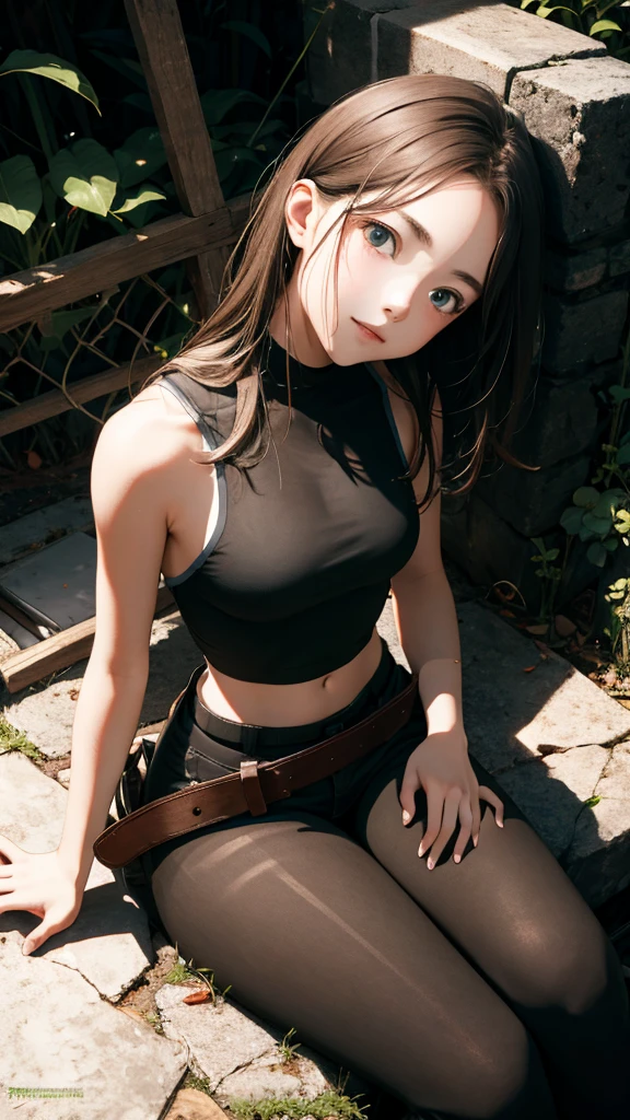 best quality, masterpiece, Ultra-high resolution, (Reality:1.4), RAW photos, 1 Girl, Above the waist, sit, Deep Shadows, Dark theme