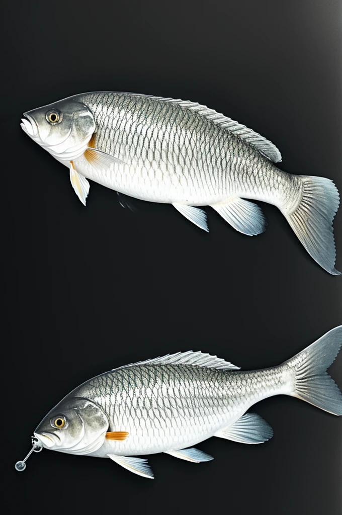 white monochrome carp