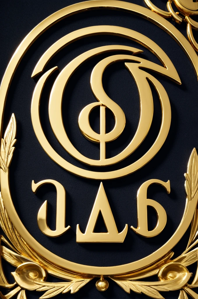 logo with a mystical symbol with the initials in gold color BLM