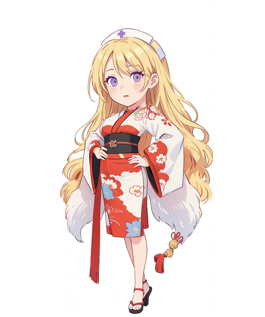 black and red Japanese kimono, Japanese festival dress, large breasts, hand on hip, retain existing proportions, kitsune dress design