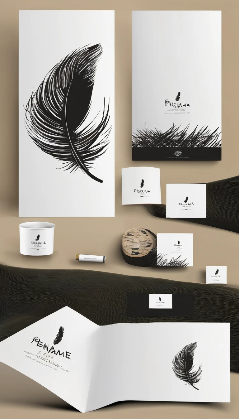 Create a minimal, modern, simple, inspirational, memorable, dream like logo design of a boy and a feather for the brand “Penamemoria".