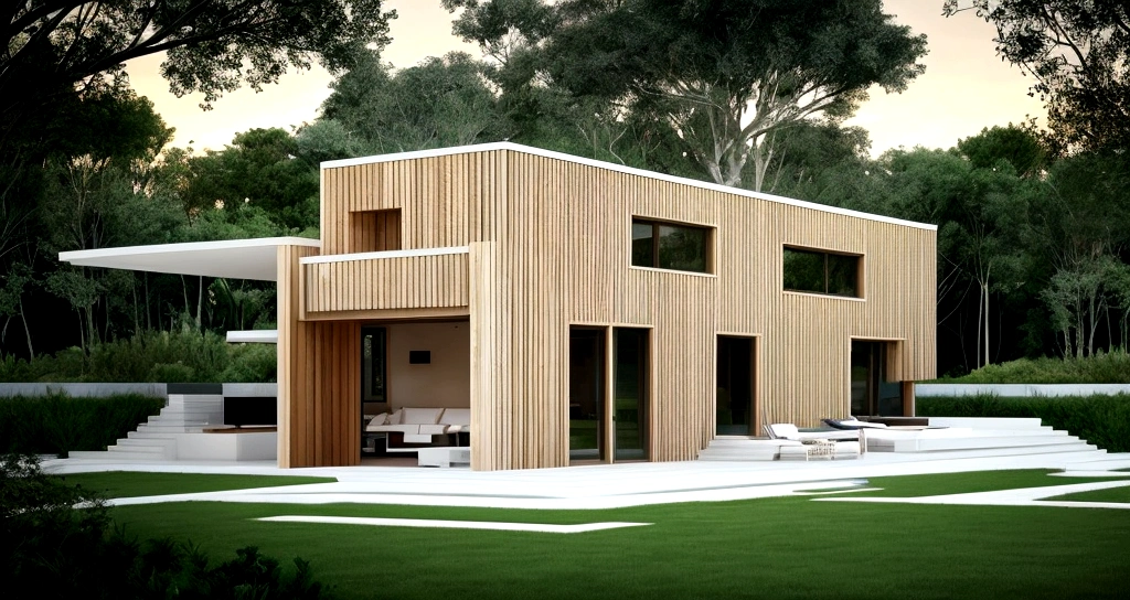 /imagine prompt = a modern house
style = organic architecture, natural forms, horizontal lines, open floor plans, integration with nature, geometric patterns, cantilevered structures, custom materials, harmonious, serene, residential design