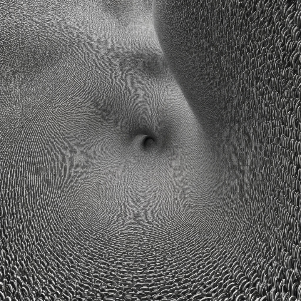Auditory nerve, Black and white twisted spirals,Precise human structure