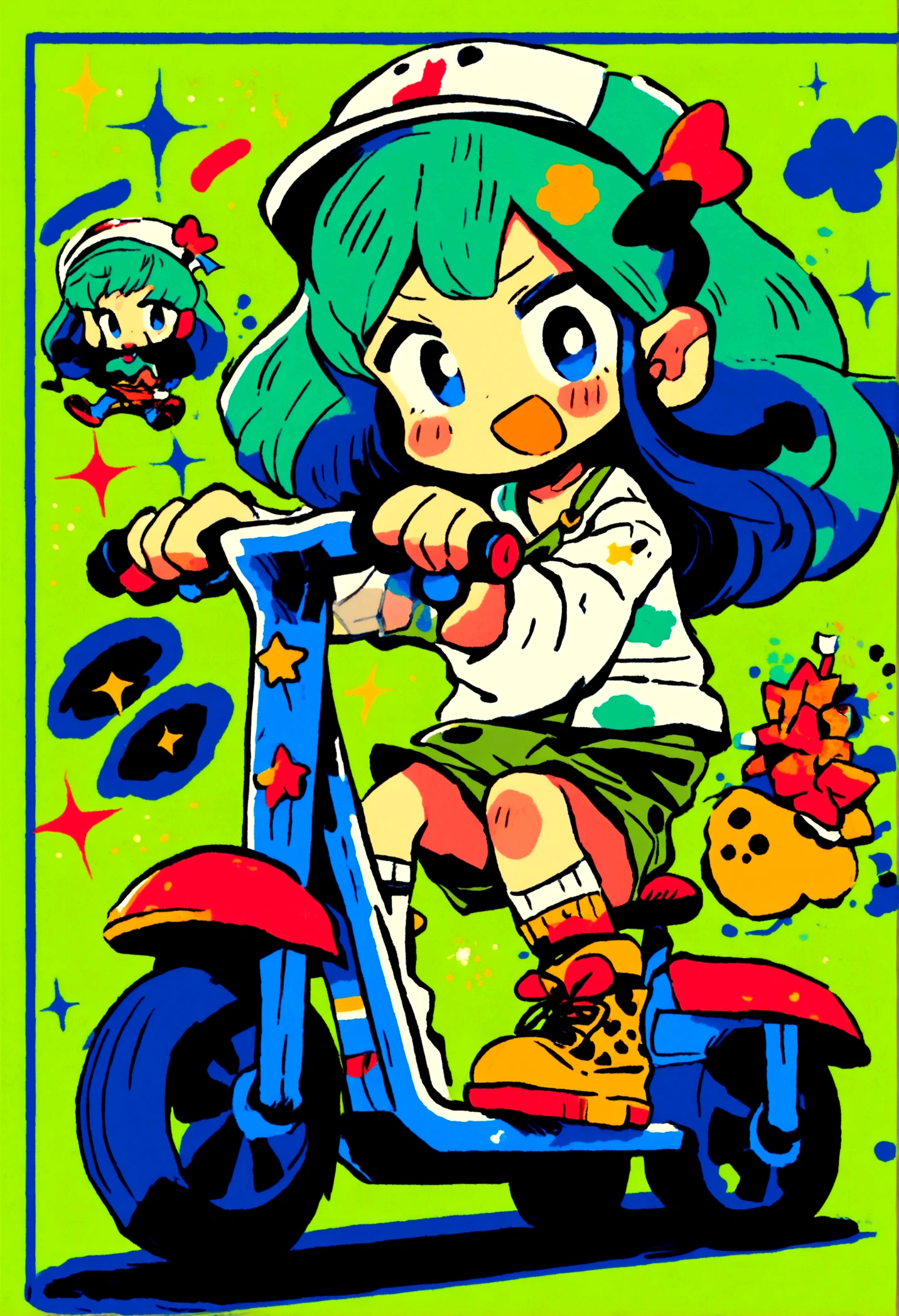 (lum:1.5), (solo:1.3), 1girl, (Vegeta), tiny horns, riding a sci-fi motorcycle, smile, motor vehicle, skirt, riding, (score_9, score_8_up, score_7_up), masterpiece, best quality, absurdres, unity, 8k, wallpaper, hi res, highly detailed face, highly detailed eyes, blue eyes, perfect anatomy, super detailed skin, (outdoors, beach, seaside, beautiful landscape, island, 1980s style, anime style, (full body), (dynamic angle, dynamic pose:1.3), (flying:1.3), floating in air, floating under seabeach, animal print, strapless_bikini, breasts, (intricate details:1.4), cleavage, large breasts, (two-tone hair, green hair, black hair:1.1), floating hair, groin, small horns, (cowboy shot), looking at viewer, navel, print bikini, swimsuit, tiger print, tiger stripes, (electrokinetic, electricity:1.3), 1girl, lightning shooting from hands, epic fantasy scene, dark ominous clouds, dramatic lighting, detailed facial features, high quality, cinematic composition, dramatic atmosphere, digital art, concept art, 8k, ultra-detailed, professional rendering, dramatic color palette, dynamic pose, cute doodle,