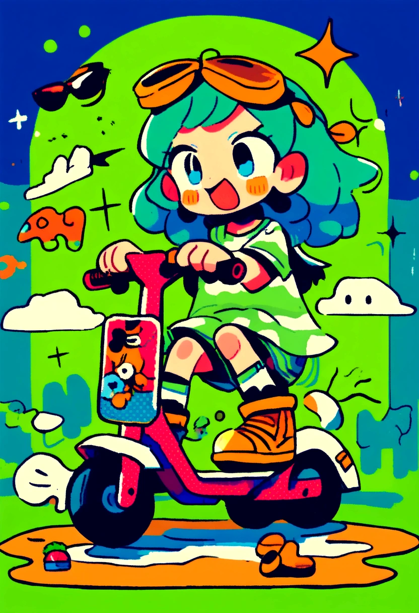(lum:1.5), (solo:1.3), 1girl, tiny horns, riding a sci-fi motorcycle, smile, motor vehicle, skirt, riding, (score_9, score_8_up, score_7_up), masterpiece, best quality, absurdres, unity, 8k, wallpaper, hi res, highly detailed face, highly detailed eyes, blue eyes, perfect anatomy, super detailed skin, (outdoors, beach, seaside, beautiful landscape, island, 1980s style, anime style, (full body), (dynamic angle, dynamic pose:1.3), (flying:1.3), floating in air, floating under seabeach, animal print, strapless_bikini, breasts, (intricate details:1.4), cleavage, large breasts, (two-tone hair, green hair, black hair:1.1), floating hair, groin, small horns, (cowboy shot), looking at viewer, navel, print bikini, swimsuit, tiger print, tiger stripes, (electrokinetic, electricity:1.3), 1girl, lightning shooting from hands, epic fantasy scene, dark ominous clouds, dramatic lighting, detailed facial features, high quality, cinematic composition, dramatic atmosphere, digital art, concept art, 8k, ultra-detailed, professional rendering, dramatic color palette, dynamic pose, cute doodle,