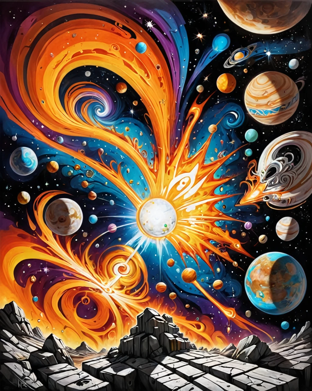Uptight Outer space from inside of a Niue, art