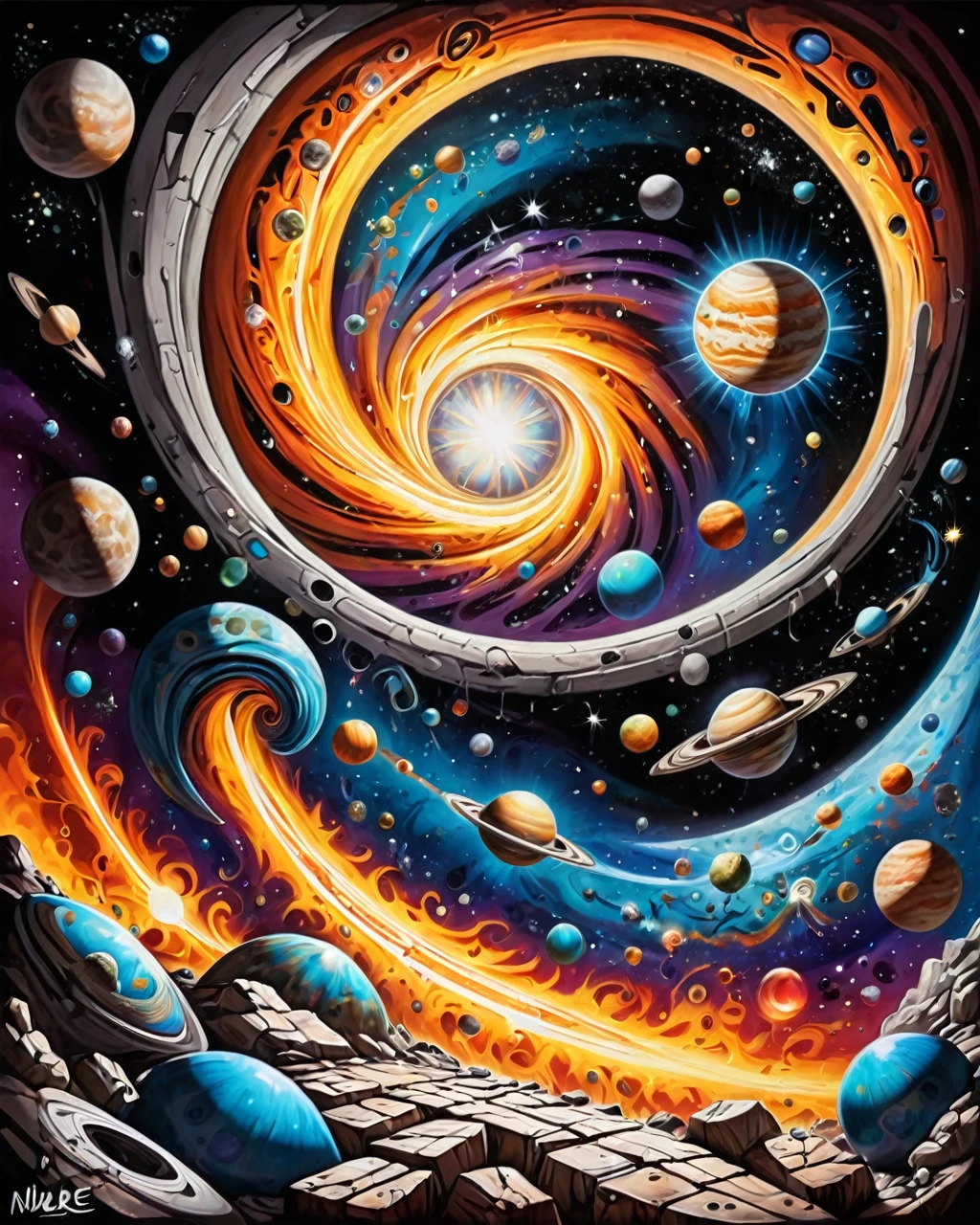 Uptight Outer space from inside of a Niue, art