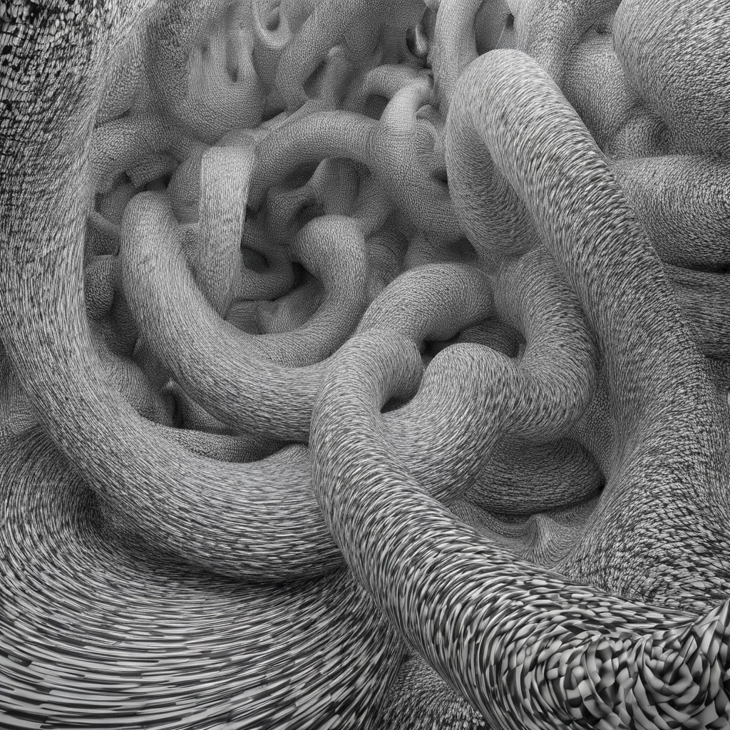 The sound journey begins,Black and white spirals,Precise construction