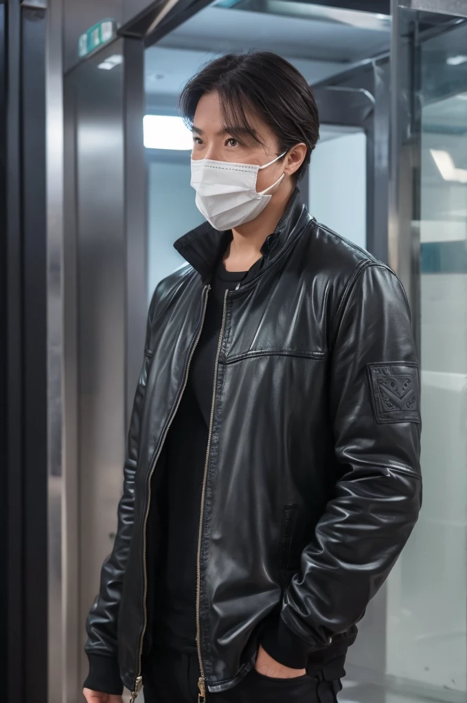 One person is wearing a Mission Impossible style mask.
