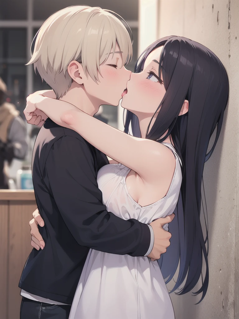 1male, 1girl,face to face,{{{{kiss her breast}}}},hug,1boy,Sucking a girl&#39;s breasts,black hair,dark skinned,middle aged man,1girl,Nude,Red eyes,Long twin tails,Brown Hair,Eyebrows visible through hair,Flat Chest,