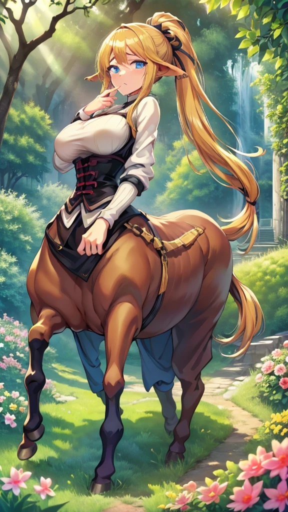 Anime centaur.1 girl. Cutie. Centaur girl. Half-human. Monster girl. Centaur. The girl is a horse. Blonde. Long hair. Hair ornament. Her hair is pulled back into a high ponytail. Blue eyes. Beautiful eyes. Perfect eyes. Expressive eyes. Ideal face. Face about to sneeze
Sneezing face. Beautiful nose. Snotty nose. After sneezing, long snot hangs from the nose. 16 years. Big breasts. Beautiful breasts. Girl knight. Centaur knight. She is ill. She got sick. She has allergies. She has a runny nose. Nasal mucus. She has snot. She wants to sneeze. She needs to sneeze. She has a strong, desperate urge to sneeze. She sneezes. She sneezes. Splashes of snot fly to the sides. Snot flows from the nose. She's on her period. Her crotch is bleeding. She has urinary incontinence. She wants to pee. She needs to pee.
She has a strong, desperate urge to pee. Hand on the aroma. Creaco squeezes his crotch. Trettperineum. She described. Urine pours onto the ground. In the middle of the forest. Ideal anatomical body. The lower part of the body is equine. Horse slender legs. Hooves instead of legs. White linen blouse. Light plate armor - corset. Skirt. No panties. Standing. Full height. Beautiful character design. Shiny skin. Whole body. NFS. Official art. Extremely detailed CG Unity 8k wallpaper. Ideal lighting. Ultra high resolution 4K. Super detailed 8K. A high resolution.