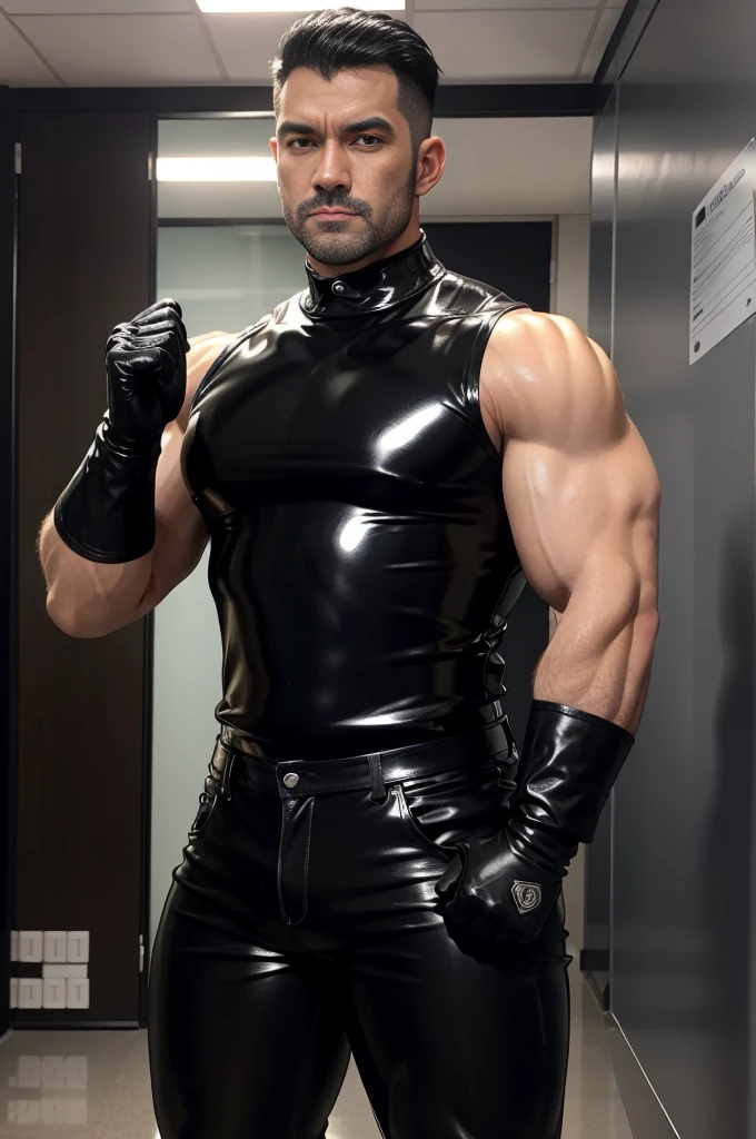 30 years old, daddy,"shiny skin tight leather trousers man ",Dad standing,hd,in the office,"big muscle", gay ,black hair,asia face,masculine,strong man,the boss is,handsome,sex,leather gloves,lecherous dad,look straight ahead,"dad is handsome","gay dad","handsome","raise your hand"