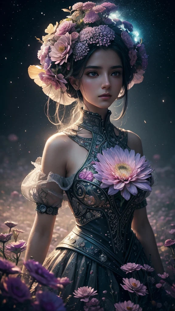 fog, light, dust, royal fractal, holographic cosmic flowers, illustration, mixed technique by Pablo Amaringo "Merriam, Nikolina Petolas, Peter Grik, Dariusz Klimczak, surreal hallucinatory, intricately detailed sharp focus", digital art, perfect composition, beautiful detailed, intricate, insanely detailed octane rendering trending on artstation, 8k art photography, photorealistic concept