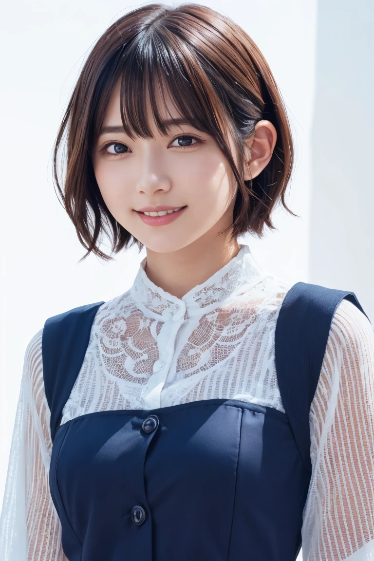 ((ビーチバレー:1.3)),1 girl, (Wearing colorful stage costumes:1.2), Very beautiful Japanese idol portraits, Face close-up, (RAW Photos, highest quality), (Realistic, Realistic:1.4), (masterpiece), Very delicate and beautiful, Very detailed, 2k wallpaper, wonderful, finely, Very detailed CG Unity 8K wallpaper, Very detailed, High resolution, Soft Light, Beautiful detailed girl, Very detailed目と顔, Beautiful and sophisticated nose, Finely beautiful eyes, Cinema Lighting, (Simple light color background:1.3), (short hair), (Bob), Complete Anatomy, Slender body, Small breasts, smile,((ビーチバレー:1.3))