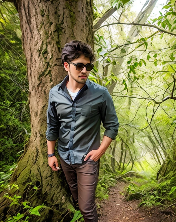 Change background like editor studio and computer's lightings,handsome boy, realistic face, 8k, ultra realistic